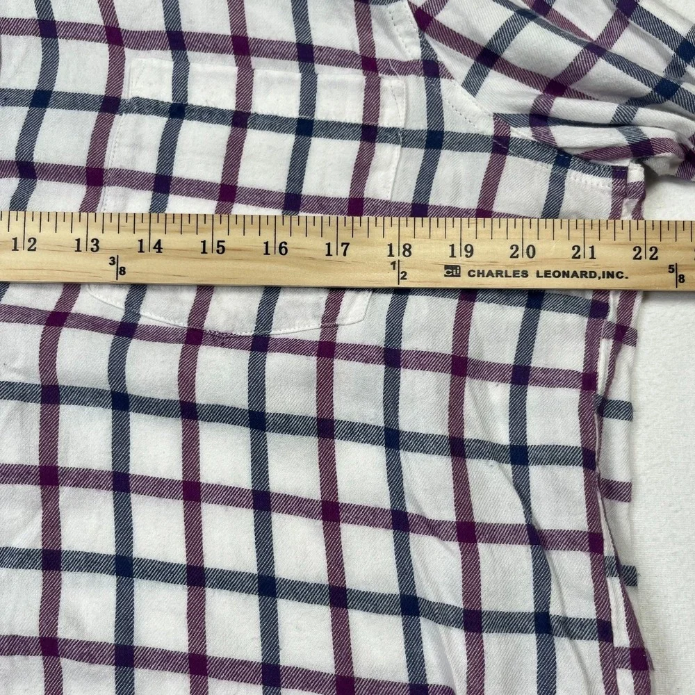 Lucky Brand Shirt‎ Men's Large White Window Pane Pattern Classic Fit Long Sleeve
